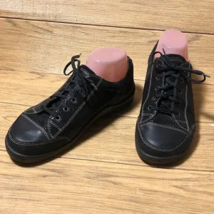 Finn Comfort women black lace up leather sneakers, 9.5/40