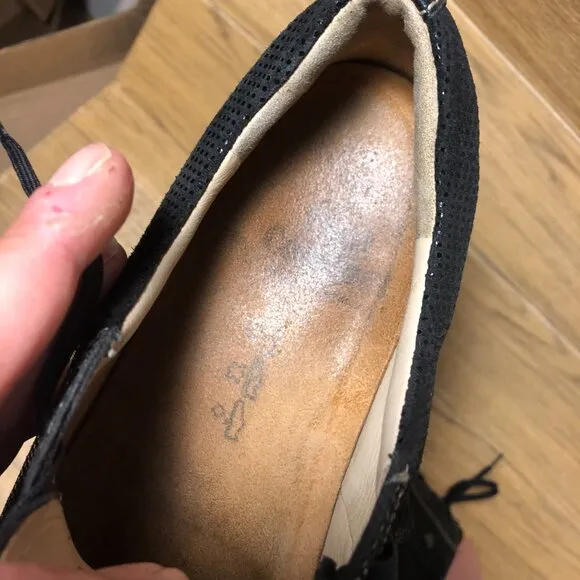Finn Comfort women black lace up leather sneakers, 9.5/40
