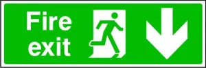 Fire Exit Arrow Down Sign