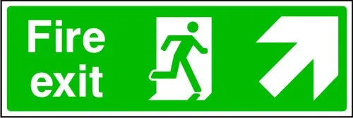 Fire Exit Arrow Up Right Sign