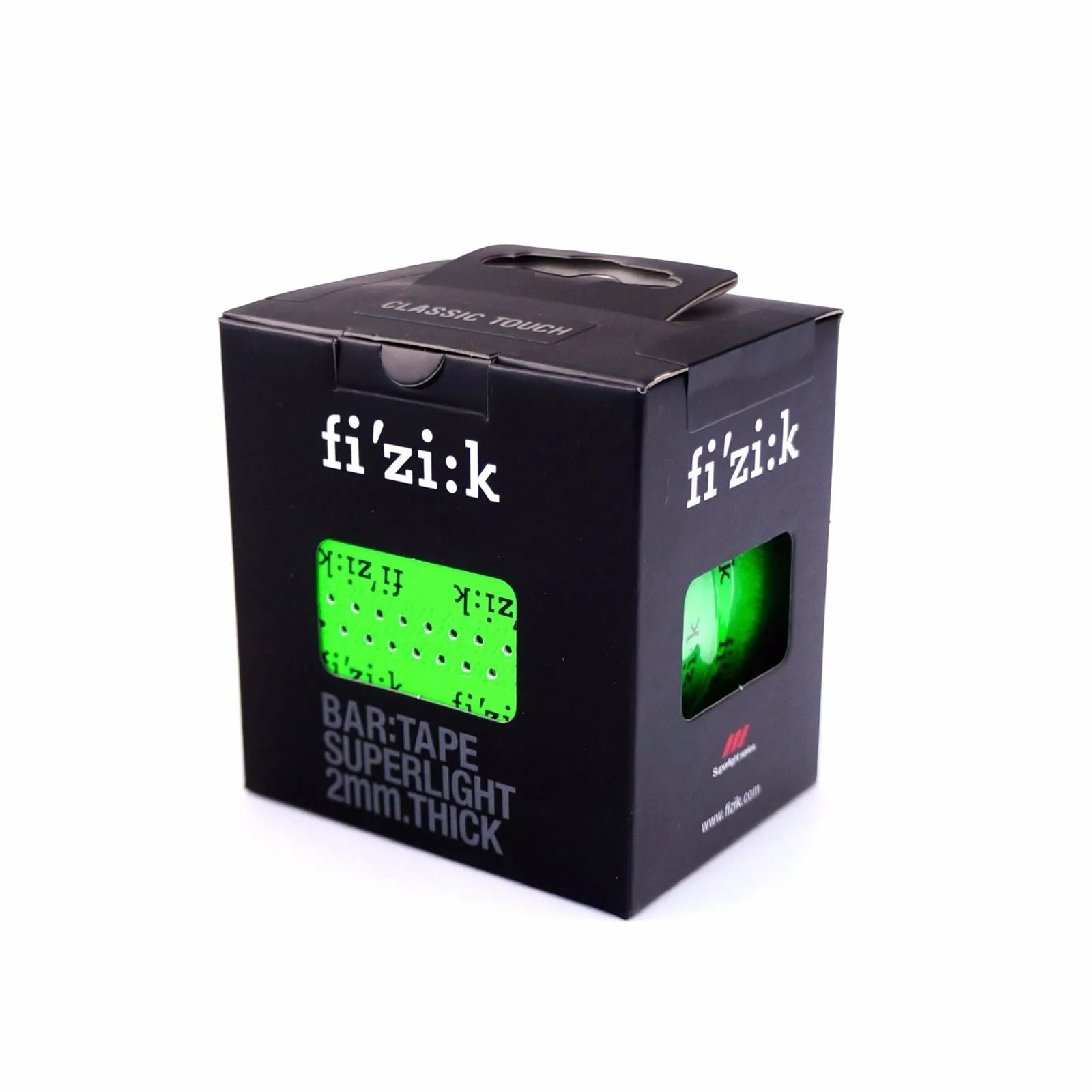 Fizik Superlight Classic Touch Flou Green / White w/ Fizik logo Bicycle Bar tape
