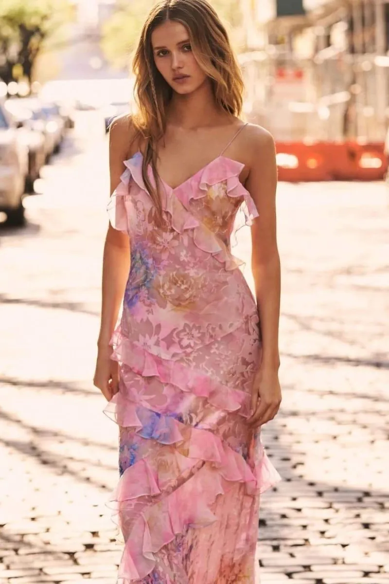 Floral Evening Gown | Chiffon | Elegant & Lightweight