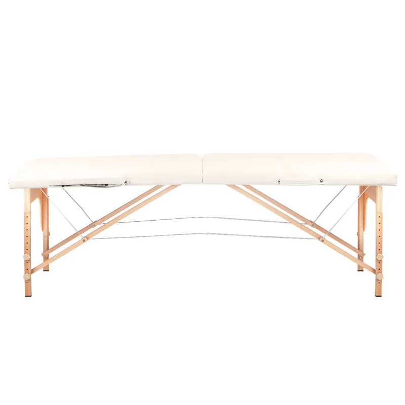 Folding massage table, wood comfort, 2-section cream