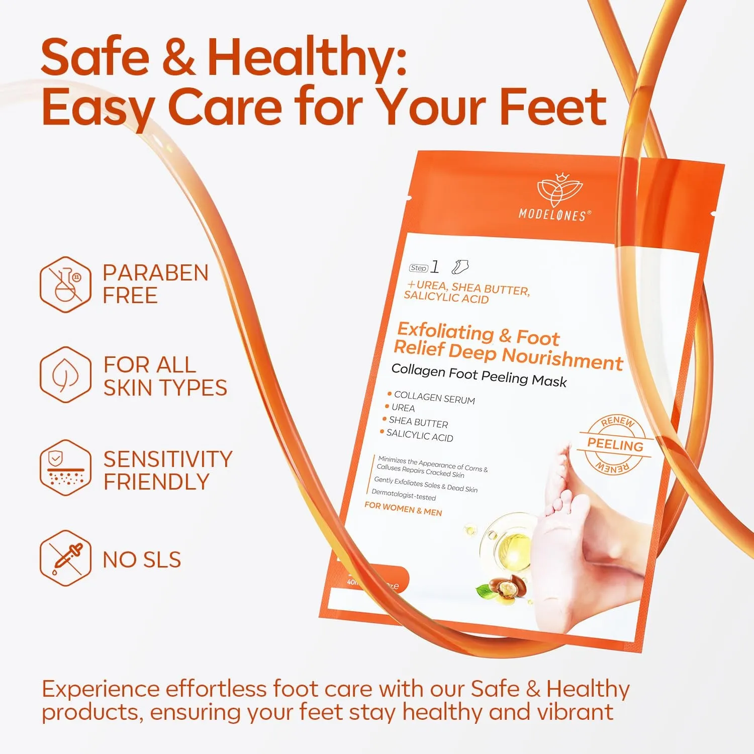 Foot Peeling Mask 3 Pack, Exfoliating Foot Mask for Dry Cracked Feet, Callus Dead Skin Remover for Feet, Additional 3 Pack Collagen Serum for Reviving Baby Soft Smooth Feet, Women and Man