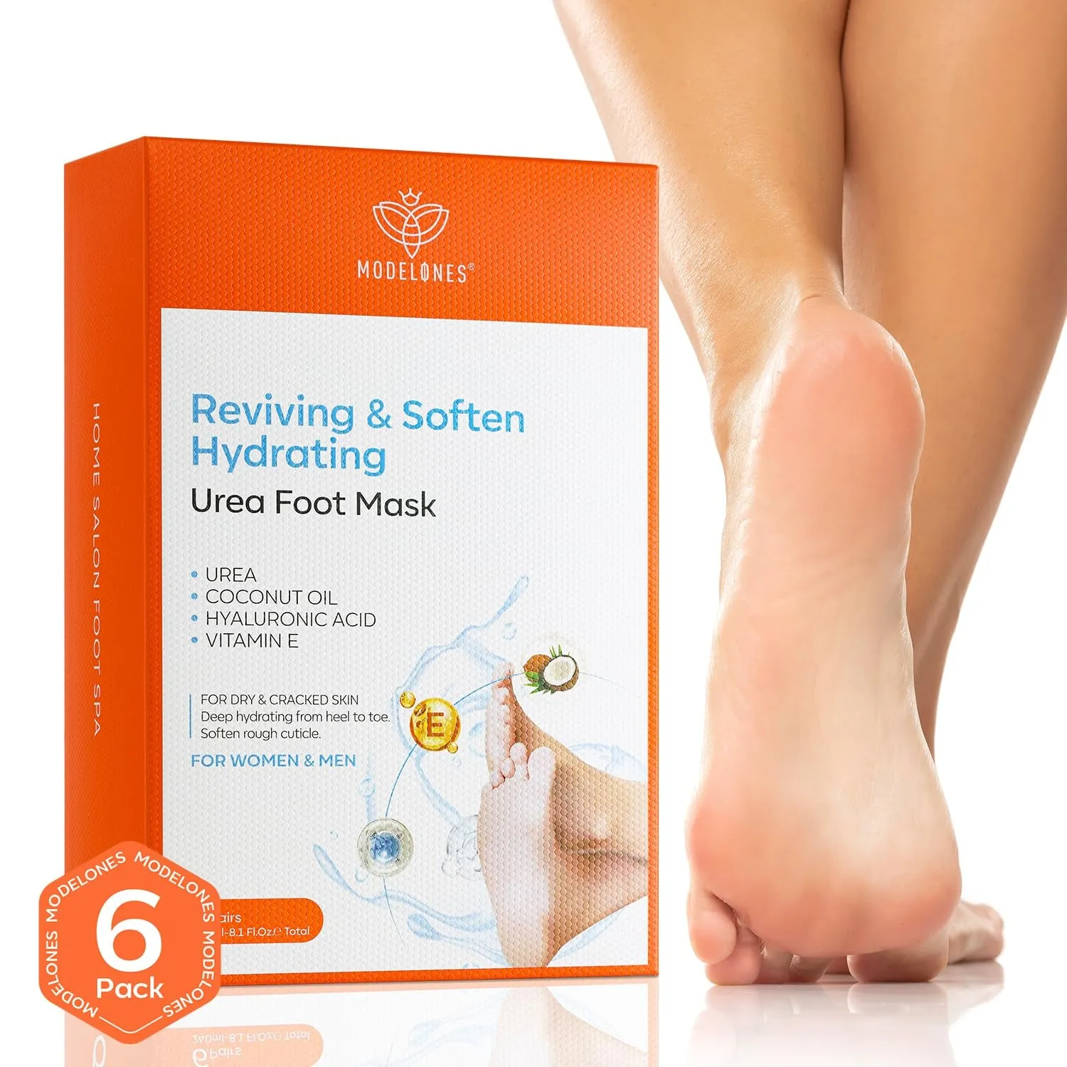 Foot Peeling Mask 3 Pack, Exfoliating Foot Mask for Dry Cracked Feet, Callus Dead Skin Remover for Feet, Additional 3 Pack Collagen Serum for Reviving Baby Soft Smooth Feet, Women and Man