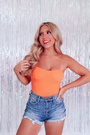 Foundation Bungee Strap Bodysuit - Orange