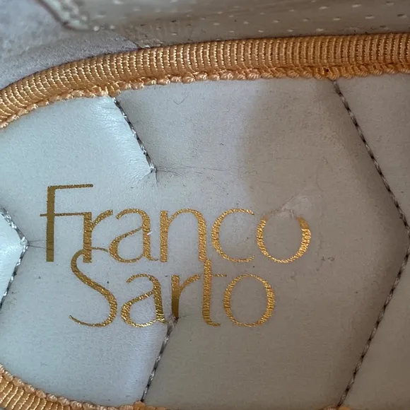 Franco Sarto Hyria Orange Woven Leather Platform Sneakers Size 7