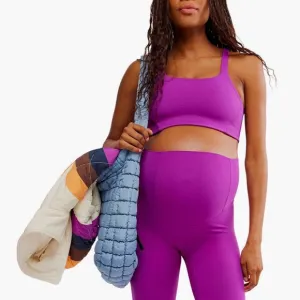 Free People Movement x Hatch Never Better Square Neck Maternity Sports Bra New
