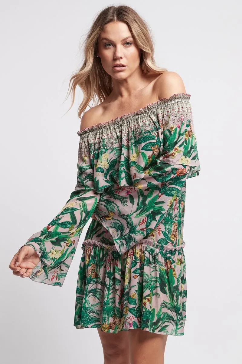 FRIENDS FOREVER SHORT RUFFLE DRESS