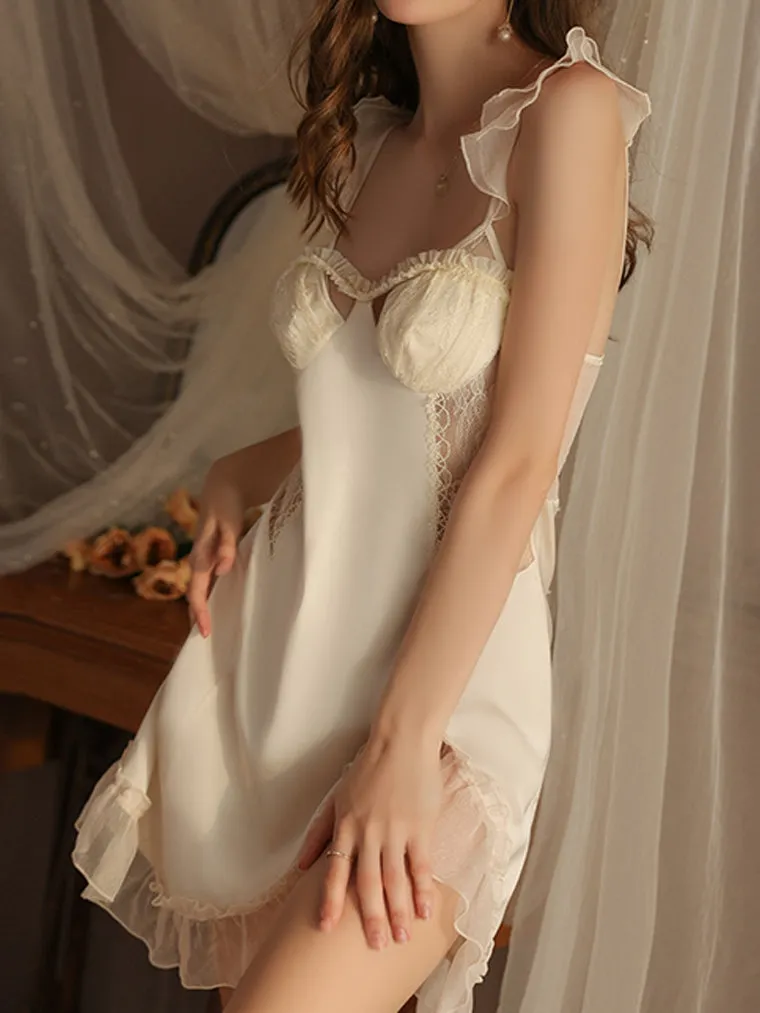Front Slit Lace Inset Slip
