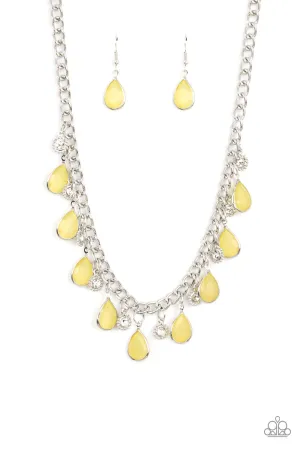 Frosted and Framed - Yellow Necklace