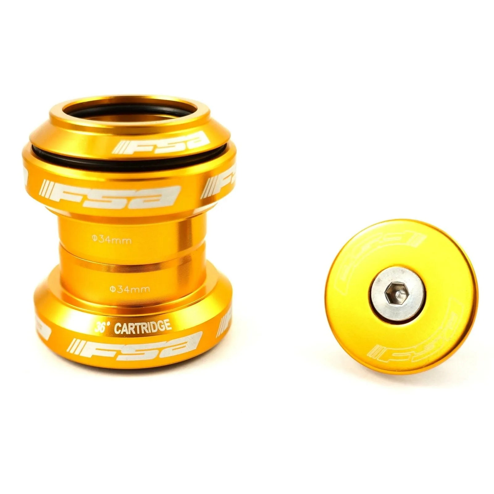 FSA Orbit MX Threadless Bike Headset 1-1/8" 34mm w/ Top Cap Gold Green Blue