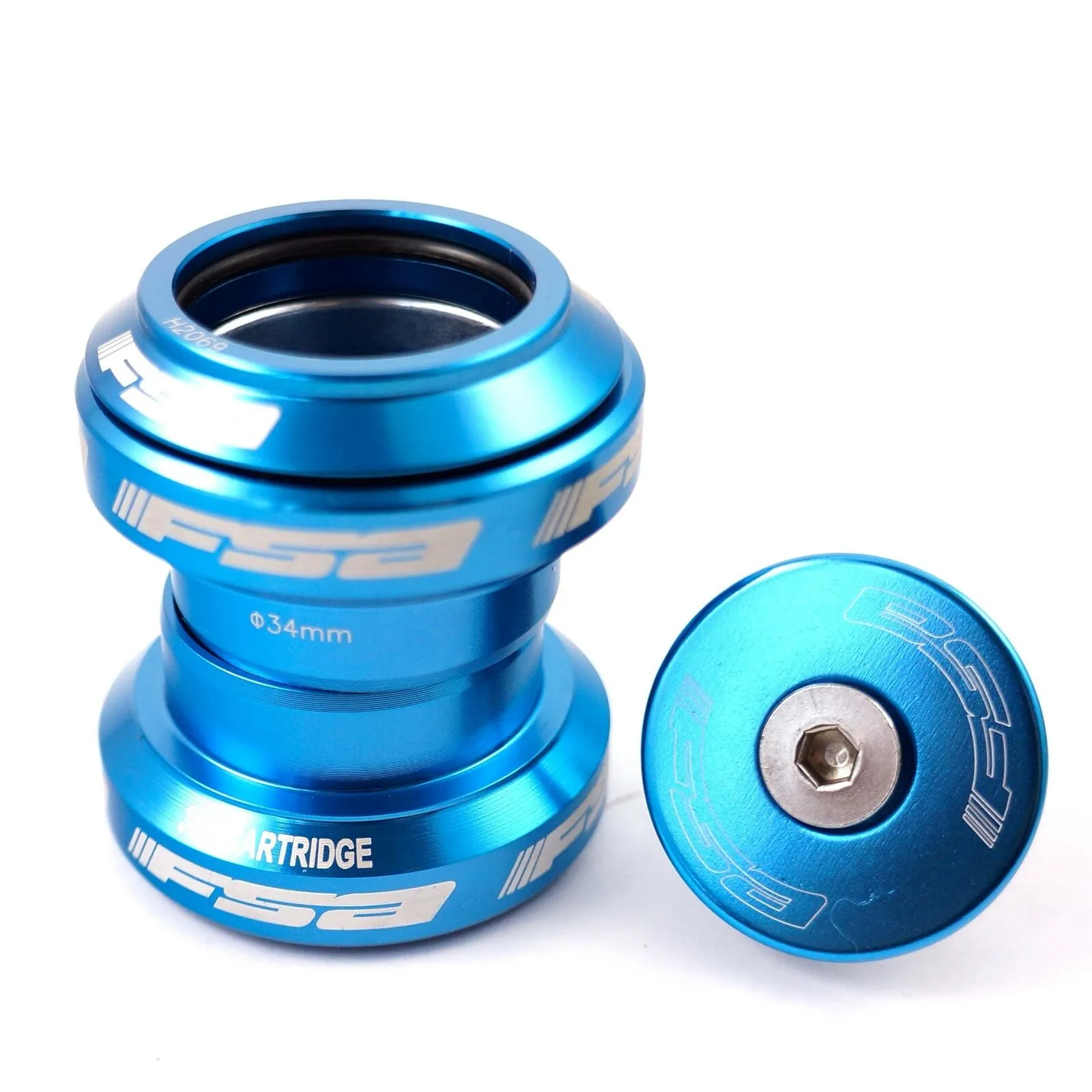FSA Orbit MX Threadless Bike Headset 1-1/8" 34mm w/ Top Cap Gold Green Blue