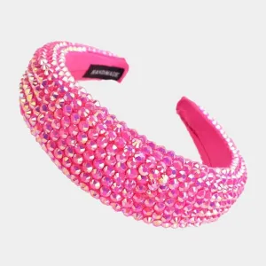 Fuchsia Faceted Bead Padded Headband