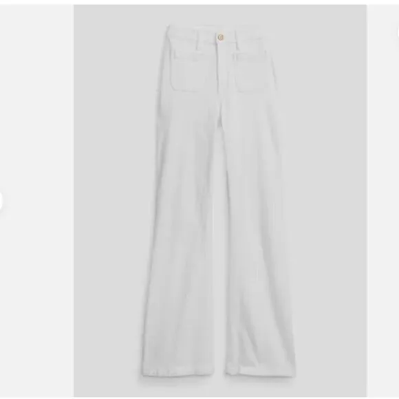 GAP High-Rise '70s Flare BOHO Optic White Y2k SOFT Jeans Size 32/14 - MSRP $90