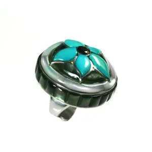 Garnet Flower Ring