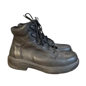 Georgia Boot Black Leather High-Top Boots with Padded Collar Men’s Size 8.5