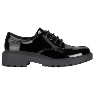 Geox Casey G.C. Patent Black School Shoes