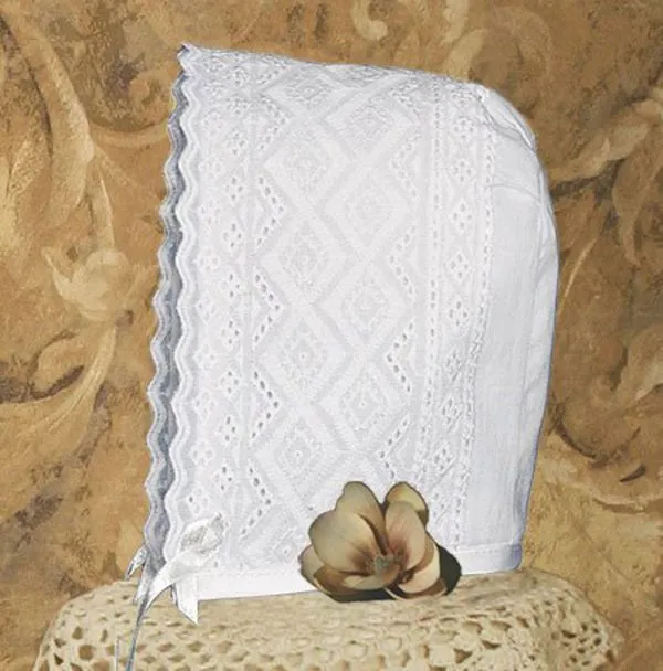 Girls 30 inch White Cotton Dress Christening Gown Baptism Gown with Lace  LTML-CO26GS