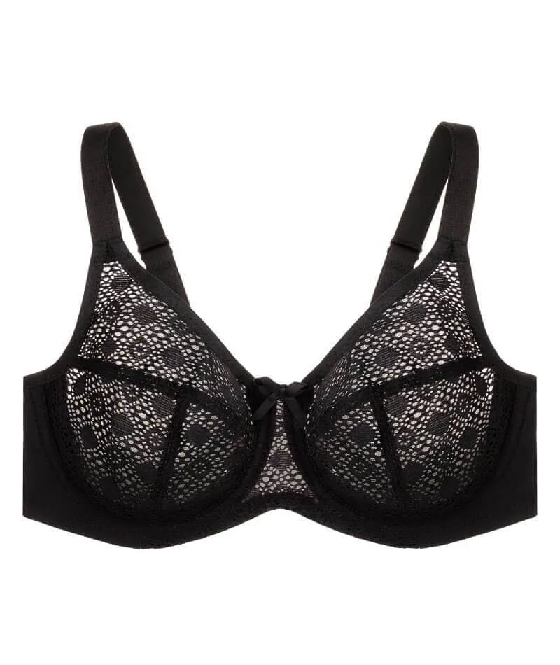Glamorise Lace Comfort WonderWire Bra - Black