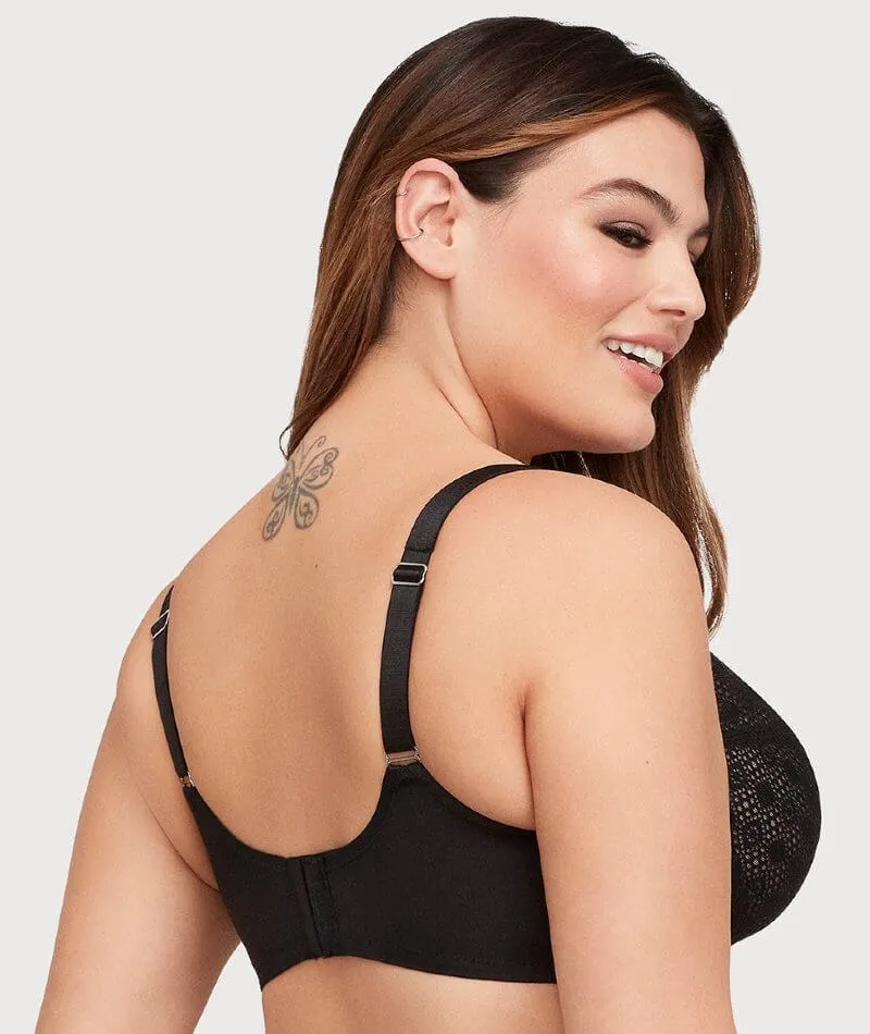 Glamorise Lace Comfort WonderWire Bra - Black