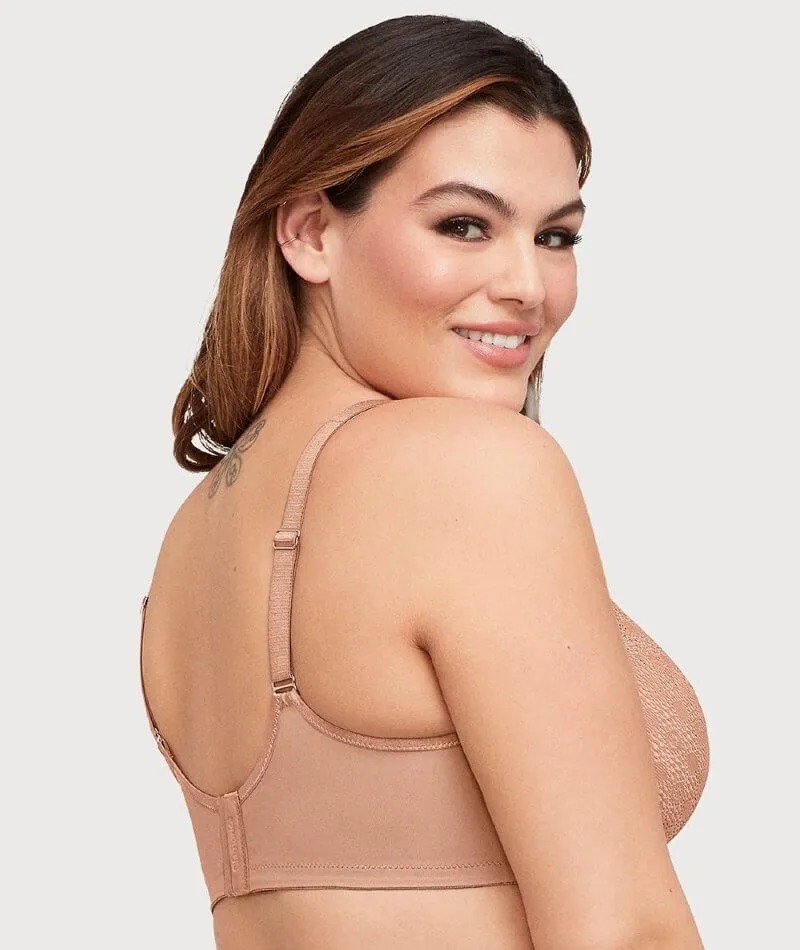 Glamorise Lace Comfort WonderWire Bra - Cappuccino