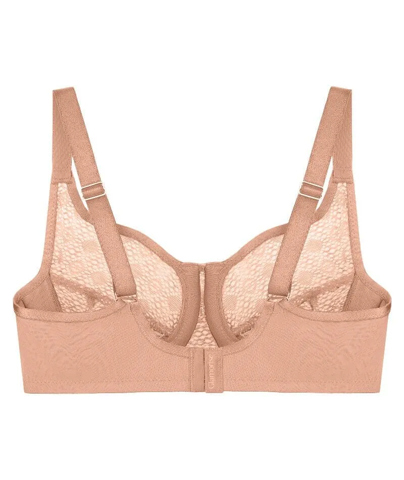 Glamorise Lace Comfort WonderWire Bra - Cappuccino