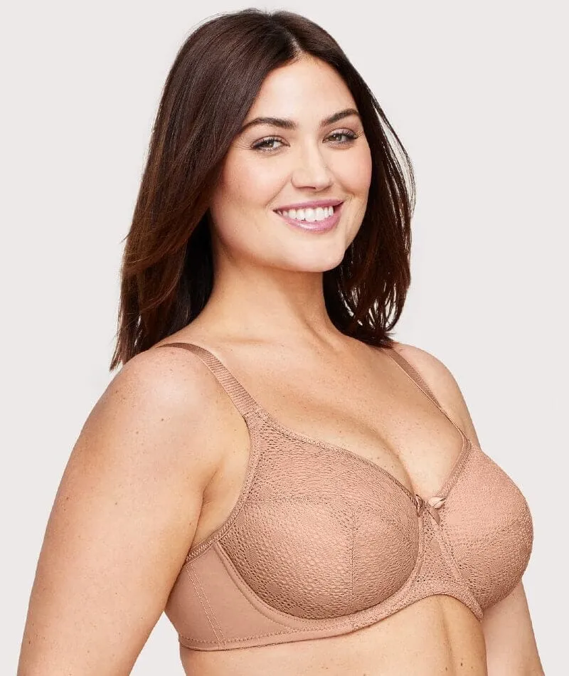 Glamorise Lace Comfort WonderWire Bra - Cappuccino