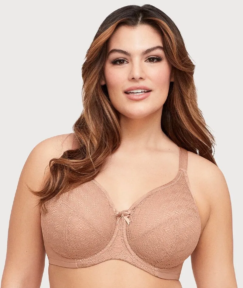 Glamorise Lace Comfort WonderWire Bra - Cappuccino