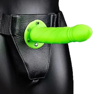 Glow in the Dark Twisted Hollow Strap-on Set 8 Inches