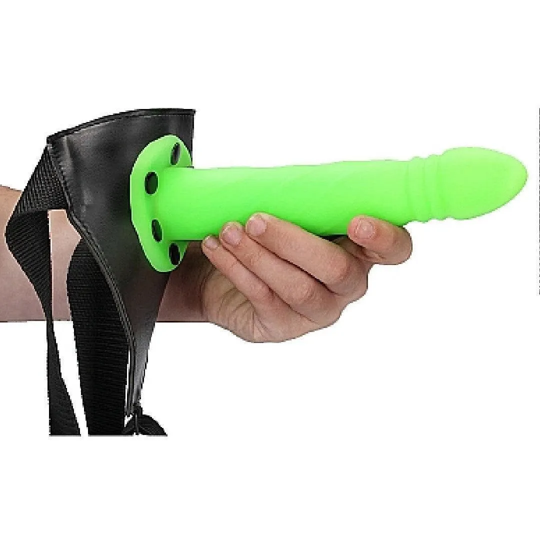 Glow in the Dark Twisted Hollow Strap-on Set 8 Inches