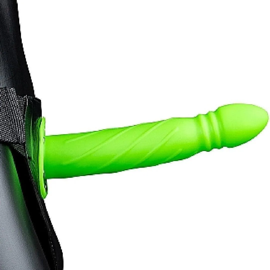 Glow in the Dark Twisted Hollow Strap-on Set 8 Inches