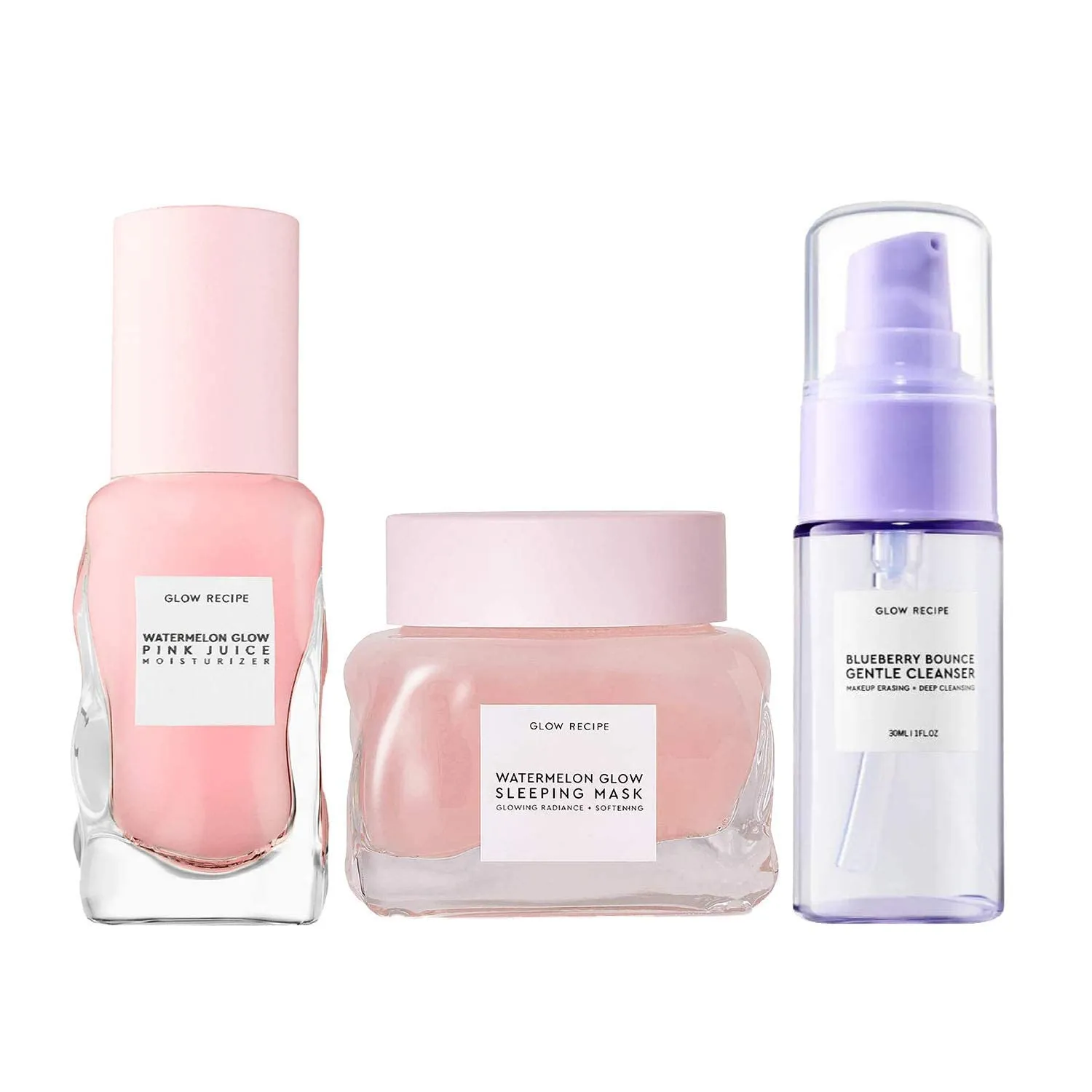 Glow Recipe Mini Watermelon Sleeping Mask - Hydrating, Pore Refining Overnight Face Mask with AHAs, Hyaluronic Acid   Pumpkin Seed Extract - Anti-Aging Gel Mask for Soft, Glowing Skin (30ml / 1oz)
