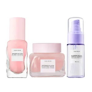Glow Recipe Mini Watermelon Sleeping Mask - Hydrating, Pore Refining Overnight Face Mask with AHAs, Hyaluronic Acid   Pumpkin Seed Extract - Anti-Aging Gel Mask for Soft, Glowing Skin (30ml / 1oz)