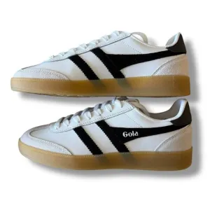 Gola Viper Leather Sneakers Gum Sole White Black Casual Shoes Sz 7.5 men 9 women