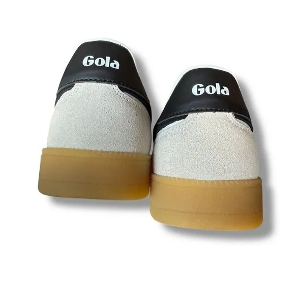 Gola Viper Leather Sneakers Gum Sole White Black Casual Shoes Sz 7.5 men 9 women