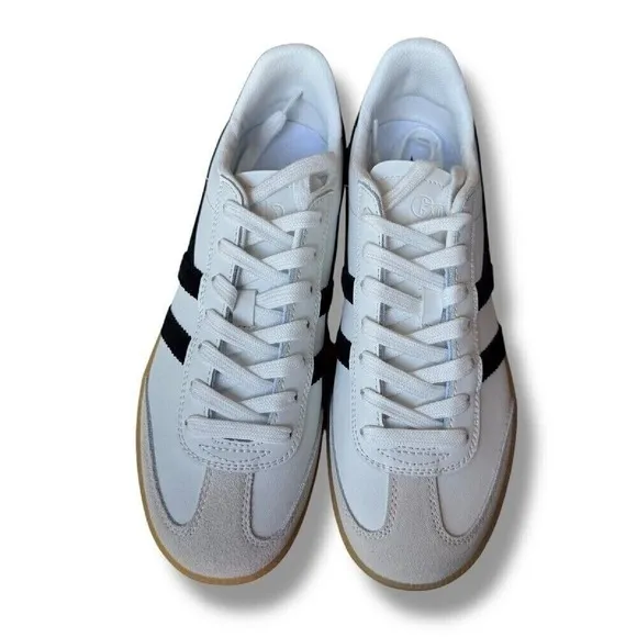 Gola Viper Leather Sneakers Gum Sole White Black Casual Shoes Sz 7.5 men 9 women