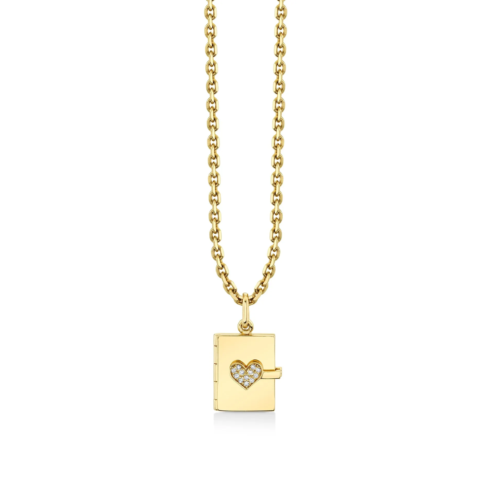 Gold & Diamond Heart Locket Charm