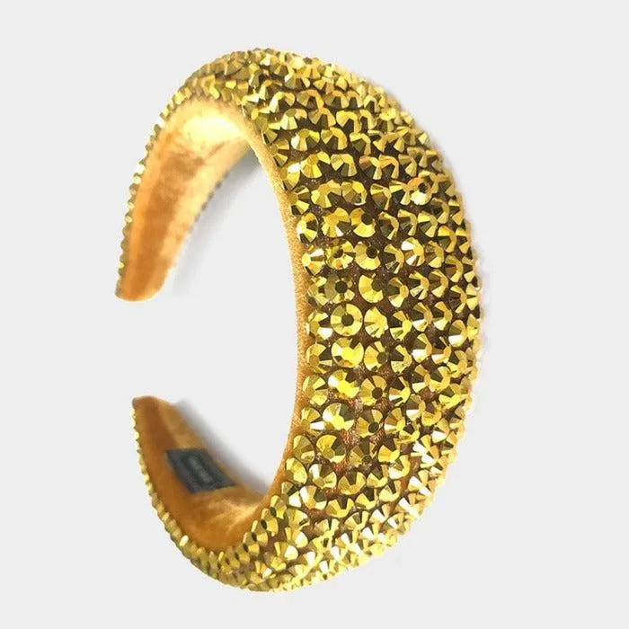 Gold Faceted Bead Padded Headband