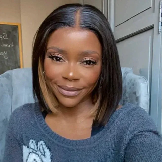 Gold Fashion Bob Long Wig
