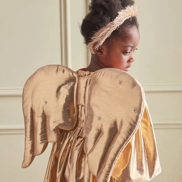 Gold Quilted Angel Wings and Headband Dress Up Set