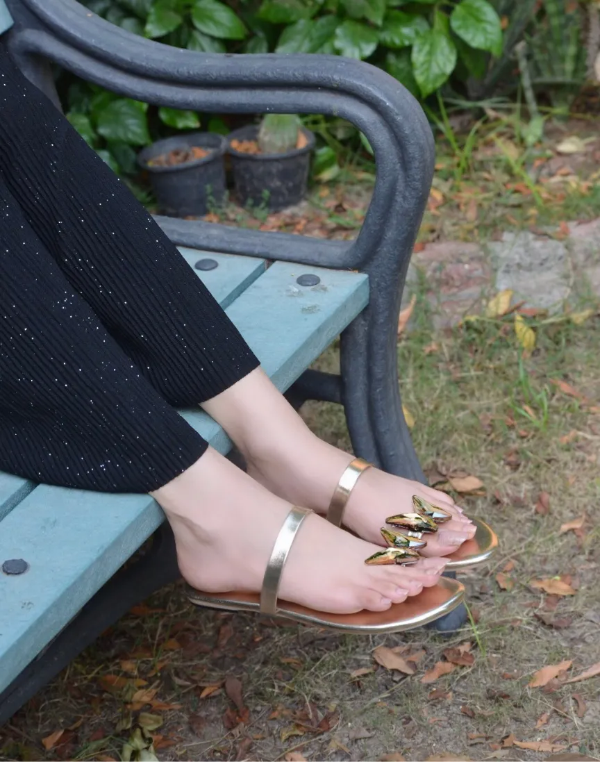 Greta Slides - Gold