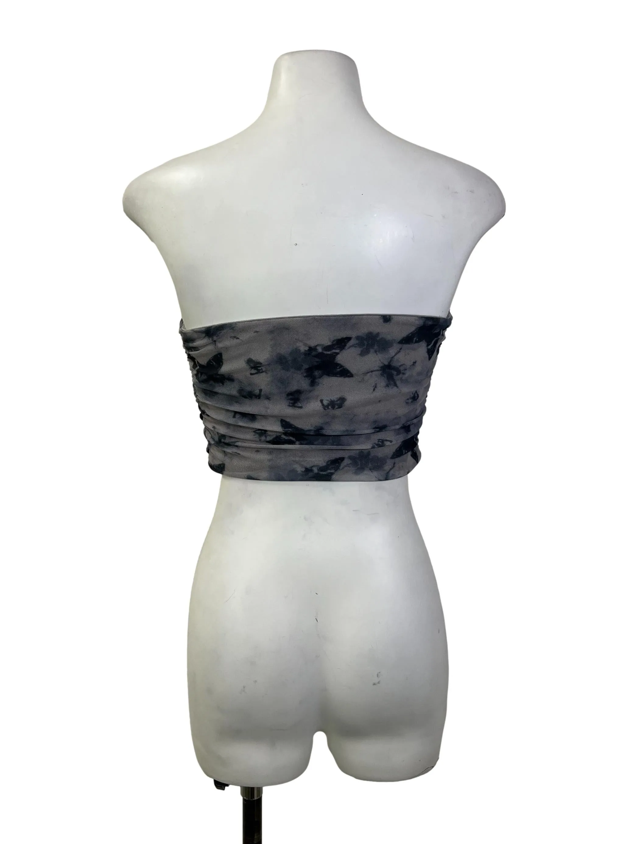 Grey Butterfly Printed Tube Top