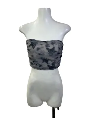 Grey Butterfly Printed Tube Top