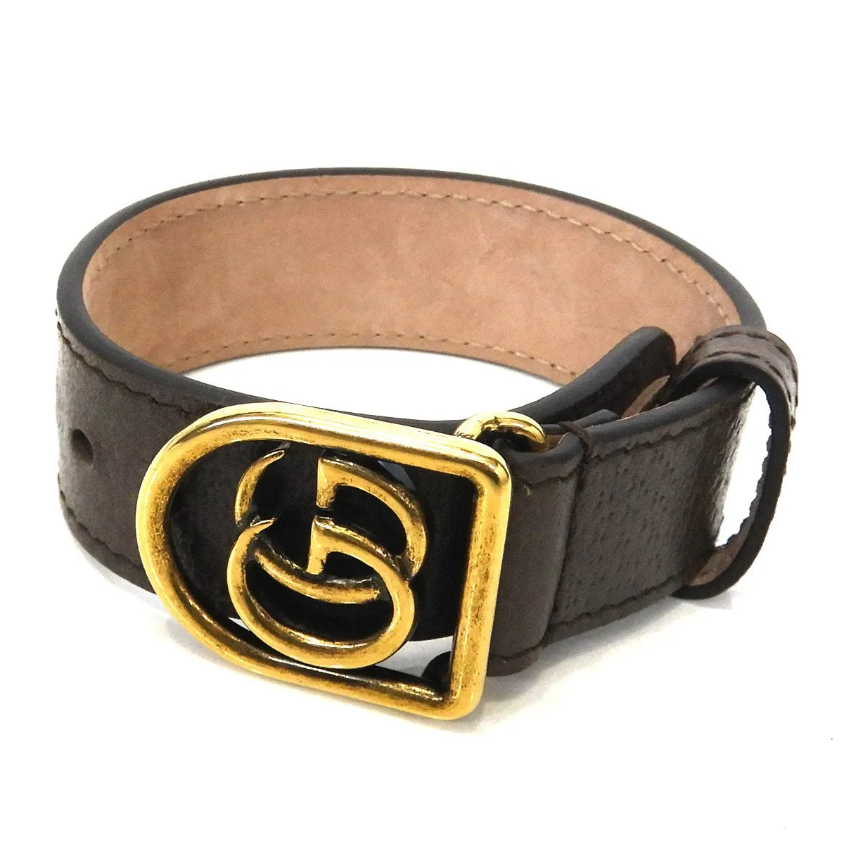 Gucci Leather GG Charm Bracelet in Black