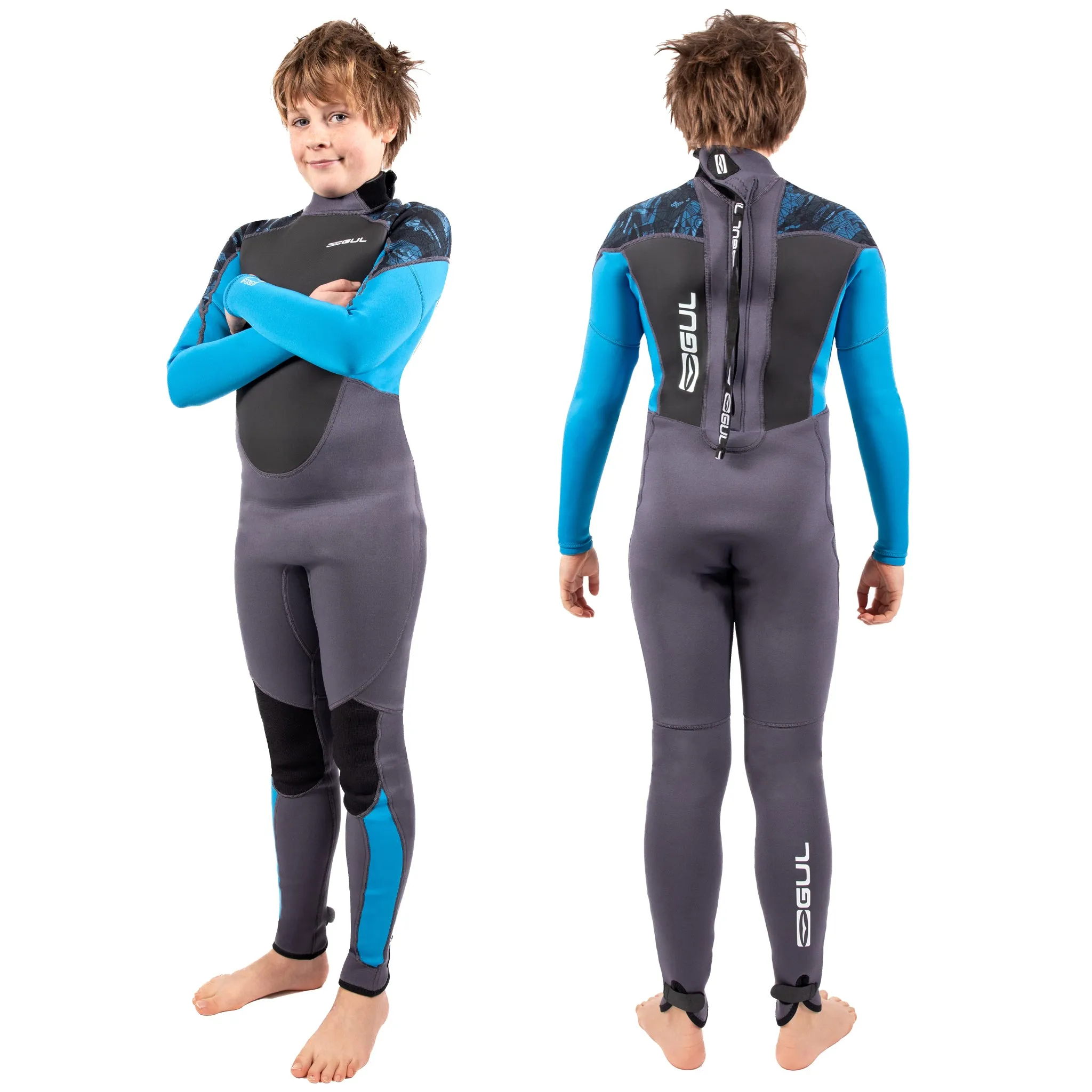 Gul Response 3/2mm Junior Wetsuit - Grey Blue