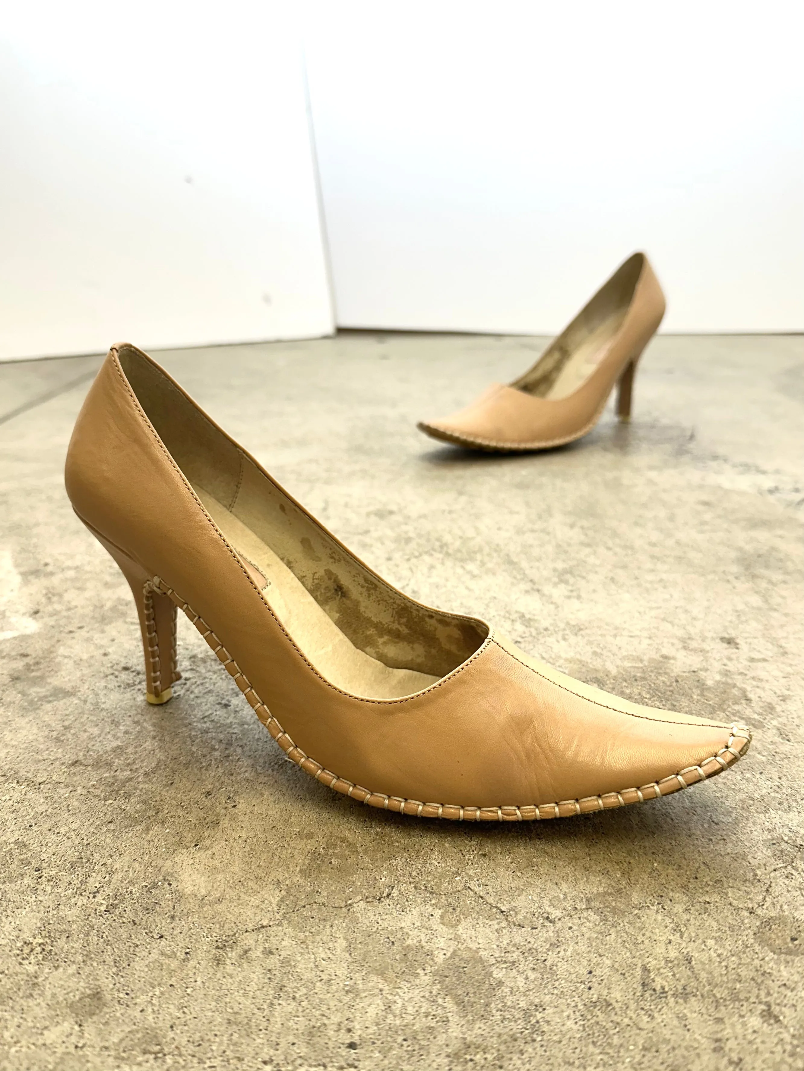 Handmade Leather Stitch Heels