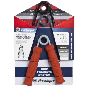 Harbinger Build Grip Strength System Adjustable 3 Hand Gripper Set   Finger Extensor Bands