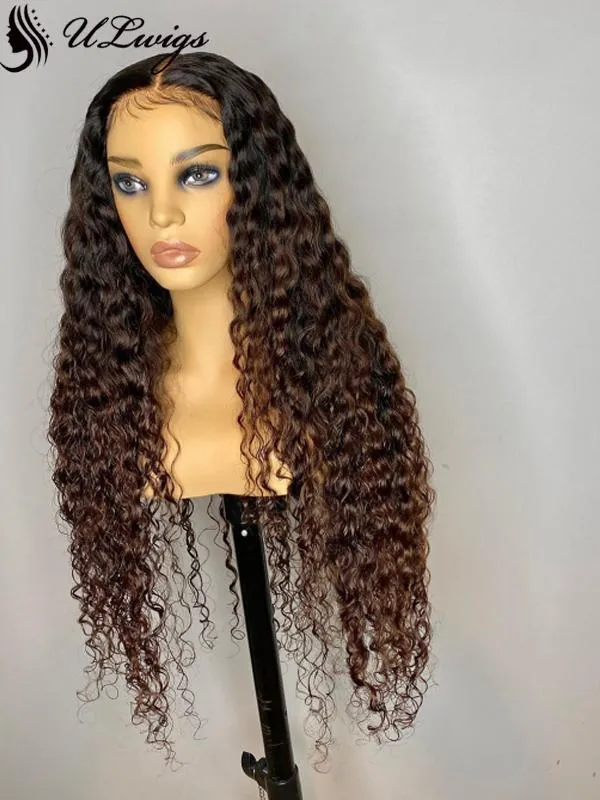 HD Lace Ombre Brown Color Curly Thick 13*6 Lace Front Wigs [ULWIGS86]