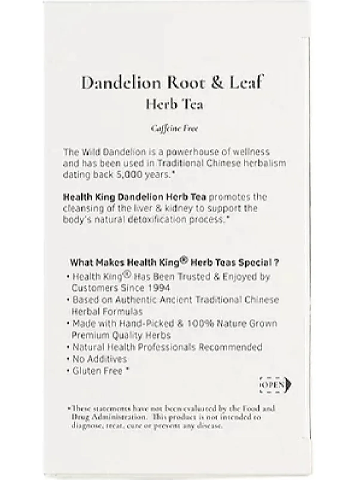 Health King, Dandelion Root & Leaf Tea, 20 tea bags